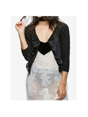 Intimately Free People Sheer Floral Lace T-Back Velvet Slip Dress